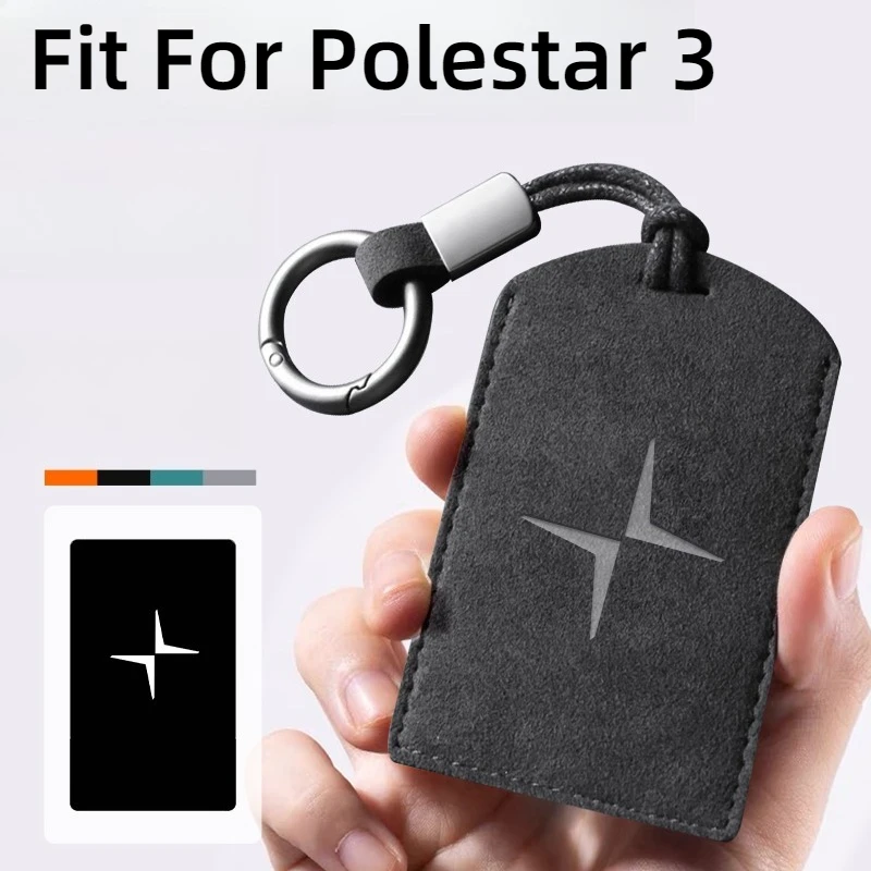 

Fit For Polestar 3 4 Car Key Card Holder NFC Smart Card Case Suede Protective Shell