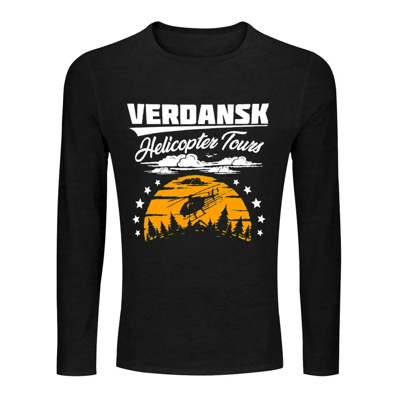 Warzone/Verdansk Helicopter Tours Long T-Shirt plain t-shirt animal print shirt for boys oversized t shirts sweat shirts, men