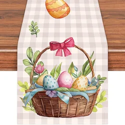 Easter Table Runner, Seasonal Kitchen Dining Table Decoration for Indoor Home Party