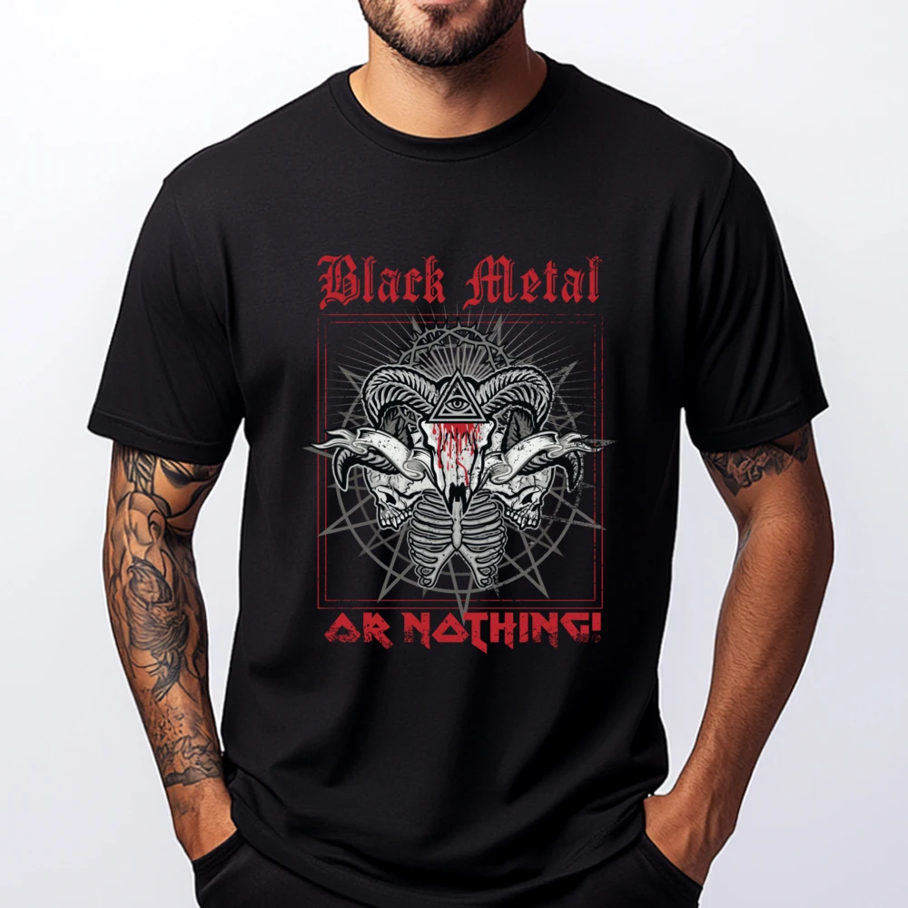 

Black Metal Or Nothing I Black Metal Funny Shirt Moderate Elasticity Valentine's Day Mardi Gras