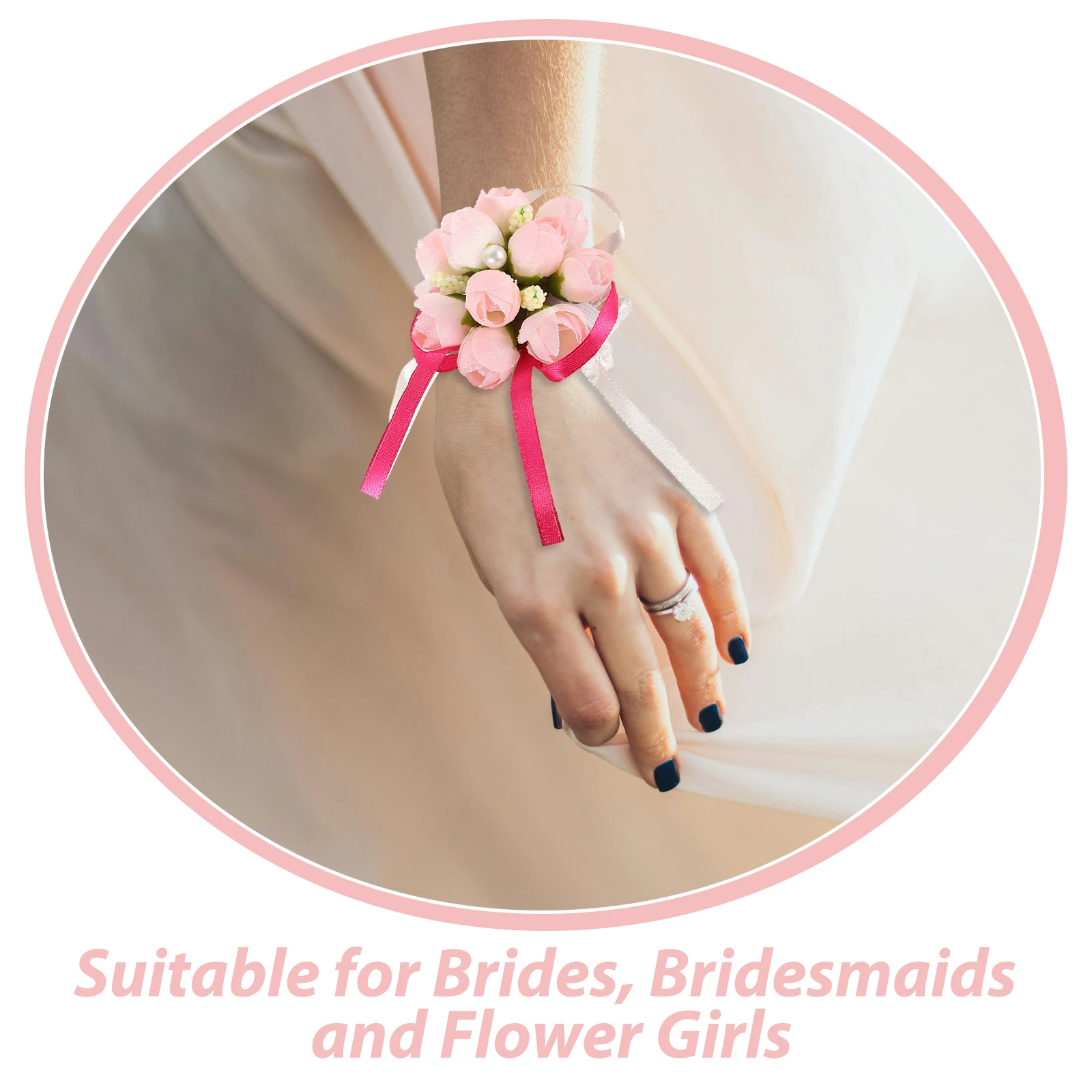 

10pcs Wrist Flower Bride H Decor Bridesmaid Silk Girl Wristb Bridal Wedding Rustic Fake Flowers Bracelet Elegant
