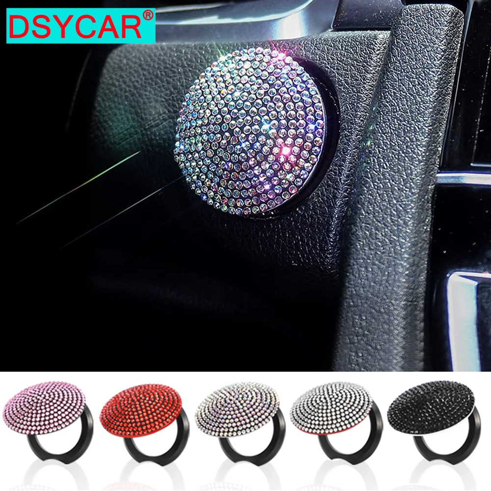 

Car Cute Push to Start Button Cover Accessories,Bling Crystal Car Engine Start Stop Button Cover,Car Decoration Interior Sticker