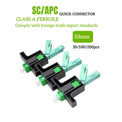 FTTH53mm SC APC Single Mode Fiber Optic Quick Connector Fiber Optic Fast Connector SC Fiber Field Assembly Cold Connector Tool