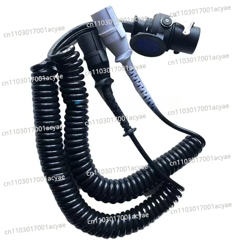Trailer cable Power cord Spring connecting cable 15 cores to 7 cores, one to two, 6 meters 1.5 square plus spring