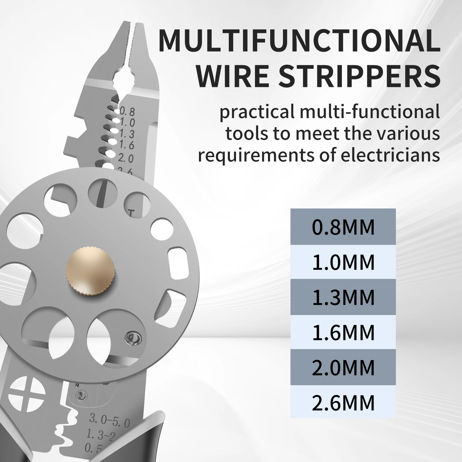 Wire Stripper Plier Stainless Steel Cable Stripping Cutter Multifunctional Electrical Wire Stripping Hand Tool Wire Cutting