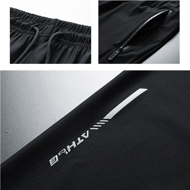 2024 Men\'s Versatile Stretch Quick Drying Pants Zipper Pocket Designer Casual Trousers Breathable Outdoor Joggers Summer Pants