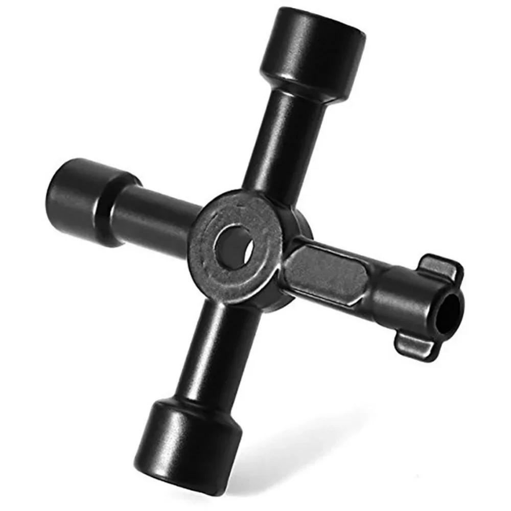 4-in-1 Multifunction Plumber Electrician Utility Cross Switch Wrench Universal Square Triangle Key for Gas Train Bleed Radiator