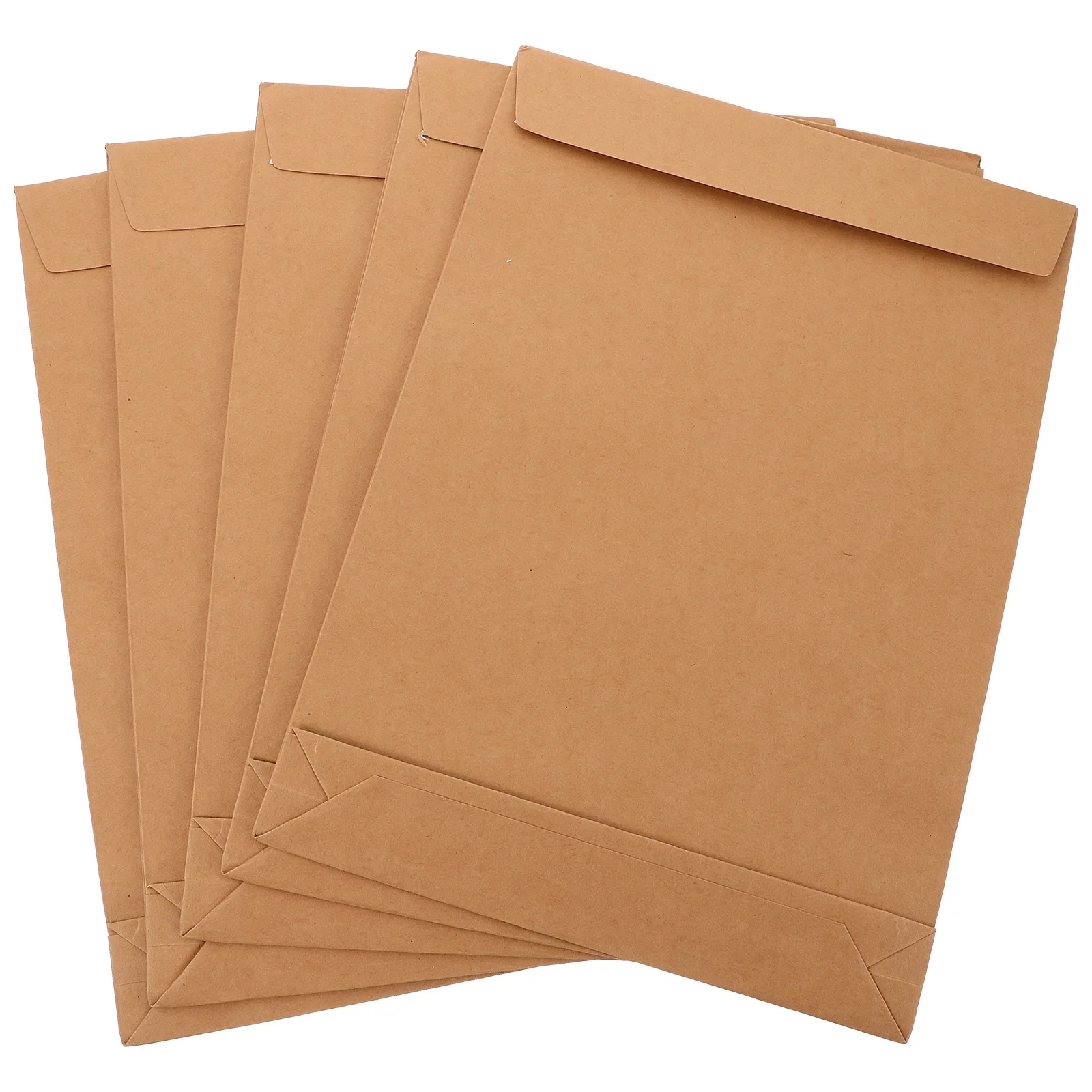 5 Pcs Kraft Paper Document Bag Envelope Bags Folder Small Packaging Brown Clothes