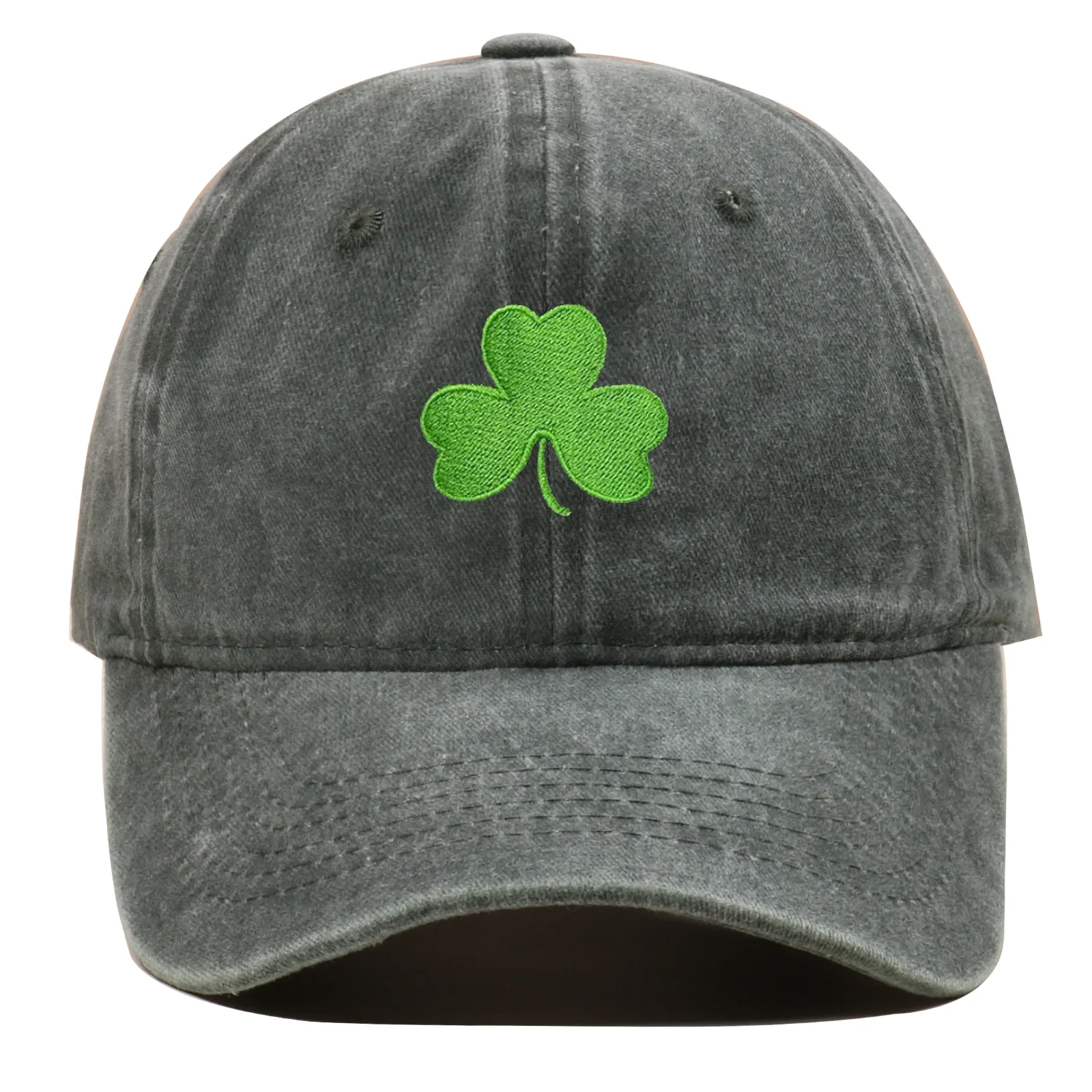 Irland Grüne Baseballkappe, Retro-Klee, bestickte Sonnenschutzhut für Männer und Frauen, trendige Paar-Entenschnabelmütze – Detail 14