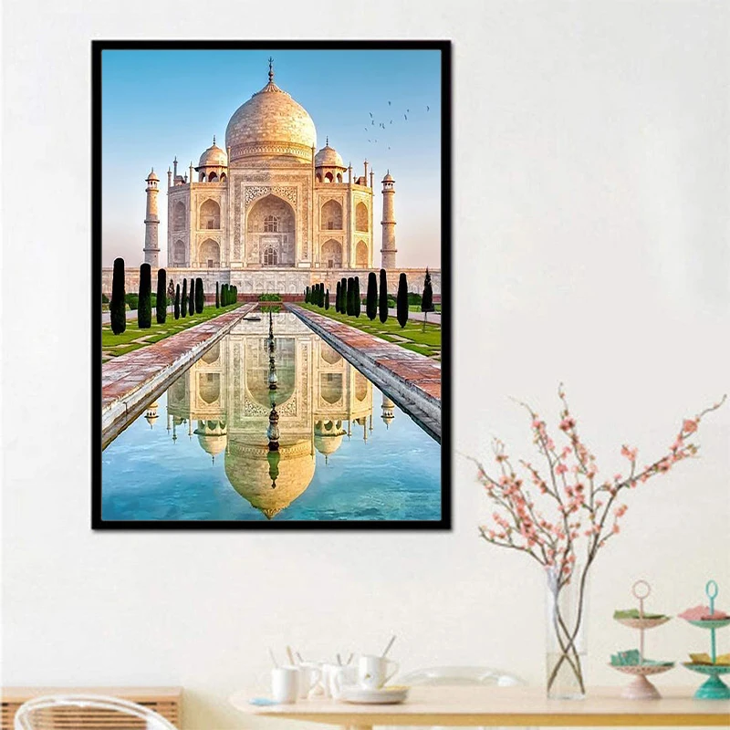 Famous Places 5D DIY Diamond Painting Paris Tower Diamond Mosaic White House Full Diamond Embroidery Painting Home Decoration