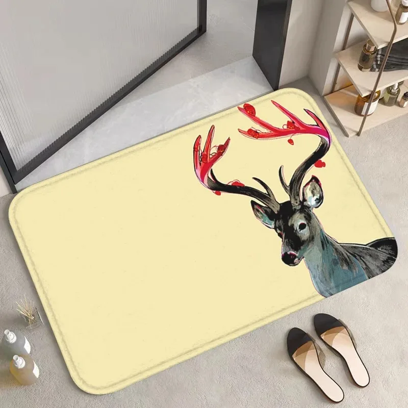 Merry Christmas 2024 Carpet Bedroom Living Room Porch Entrance Door Mat Home Decor Bathroom Absorbent Floor Mat