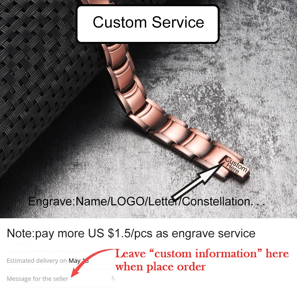 Vinterly Magnetic Pure Copper Bracelet Men 12mm Wide Wristband Metal Magnet Therapy Hand Chain Link Health Energy Male Jewelry