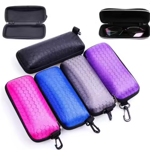 New Honeycomb Zipper Glasses Case portable Sunglasses Case Zipper Bag Hard Eye Glasses Case Glasses storage box