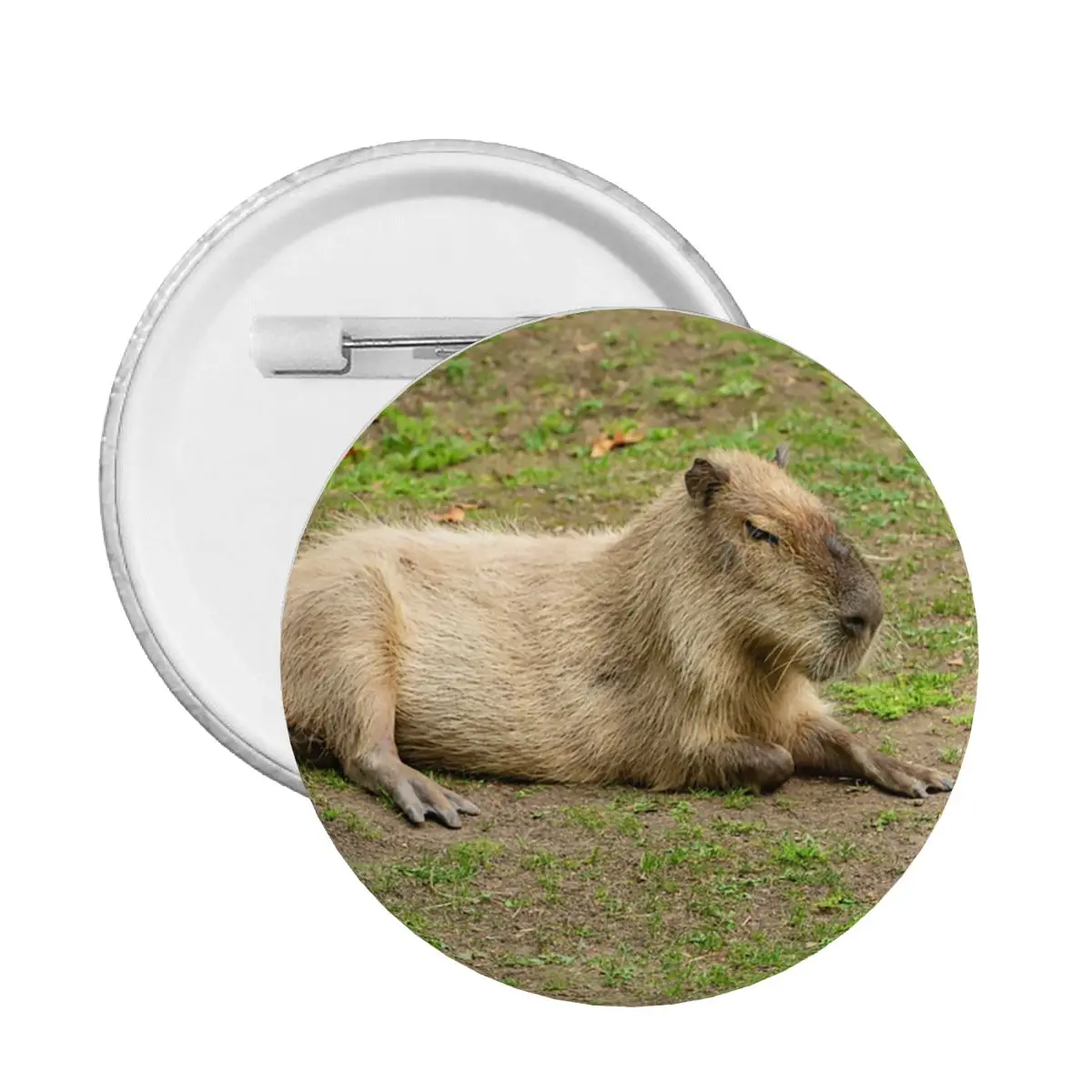 Just Chilled Capybara Soft Button Pin Custom Creative Animal Pet Pinback Badge Brooch Friends Gift