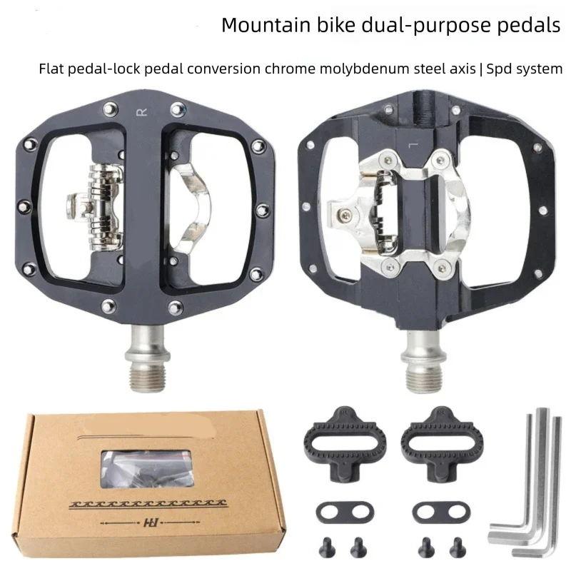 

Aluminum Alloy Dual-Use Bike Pedals - Clip-in & Platform Pedals with Bearing for Mountain/Road Bike Long-Distance Cycling