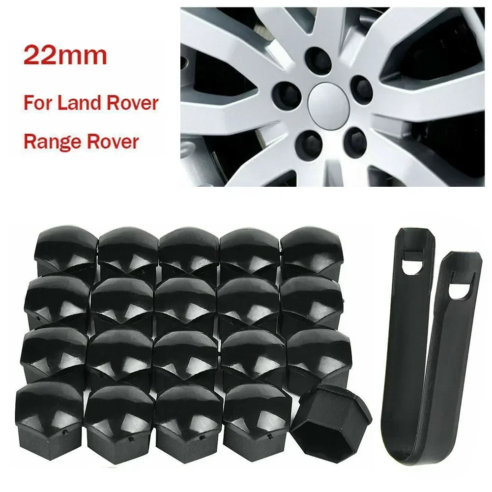 20pcs For Land Rover 22mm Black Wheel Nut Bolt Covers ABS Dust Proof Protective Cap Auto Hub Screw Cover For Vauxhall For Buick