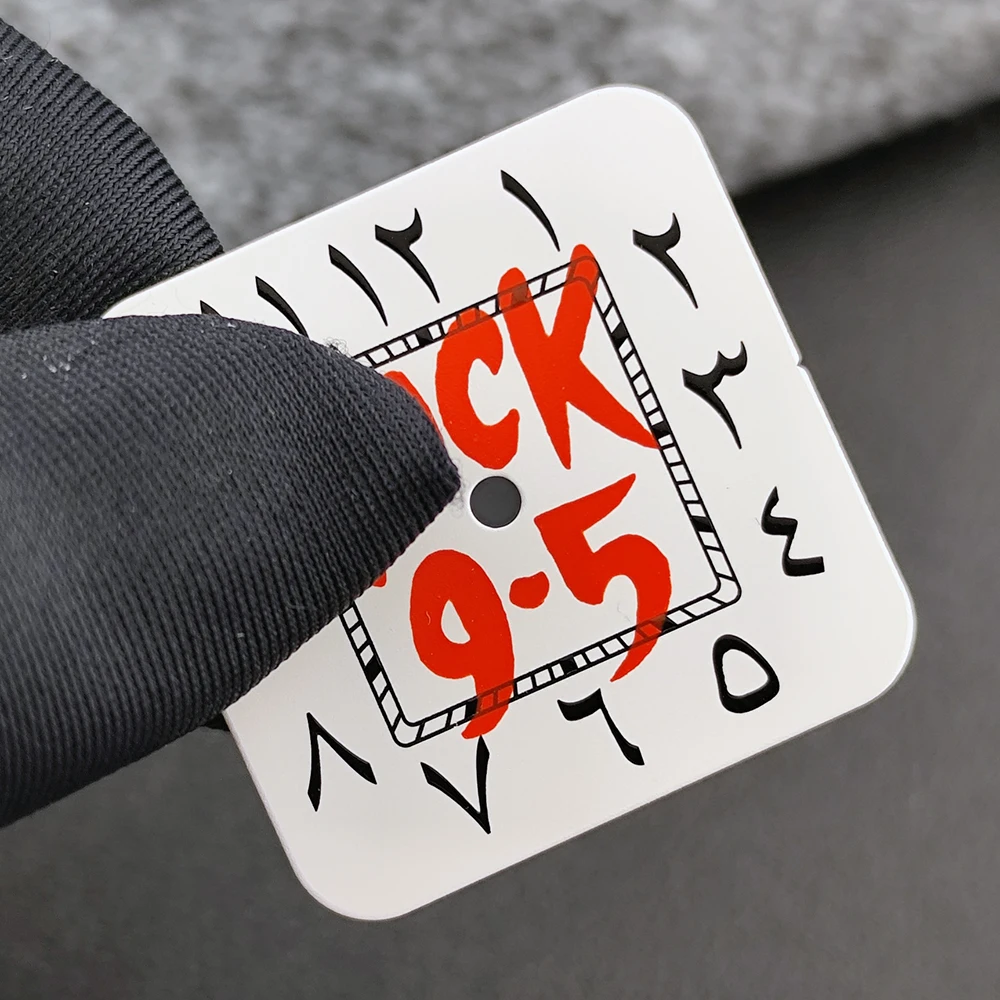 Tarcza Santos NH35, cyfry arabskie 9.5, tarcza 27mm z własnym logo, kwadratowa tarcza pasująca do mechanizmu NH35, akcesoria do zegarków.