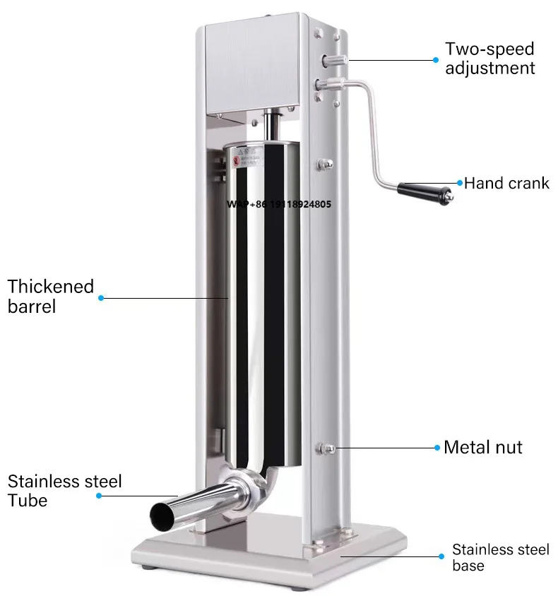 Food Processor 15L Equipment Stainless Steel Commercial Manual Sausage Maker Stuffer for Sale