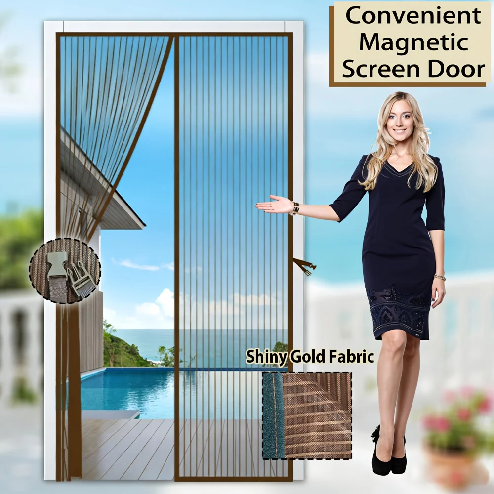 Full Magnetic Anti Mosquito Mesh Door Curtain, Self Adhesive Auto Close Soft Screen Curtain For Kitchen Indoor Use