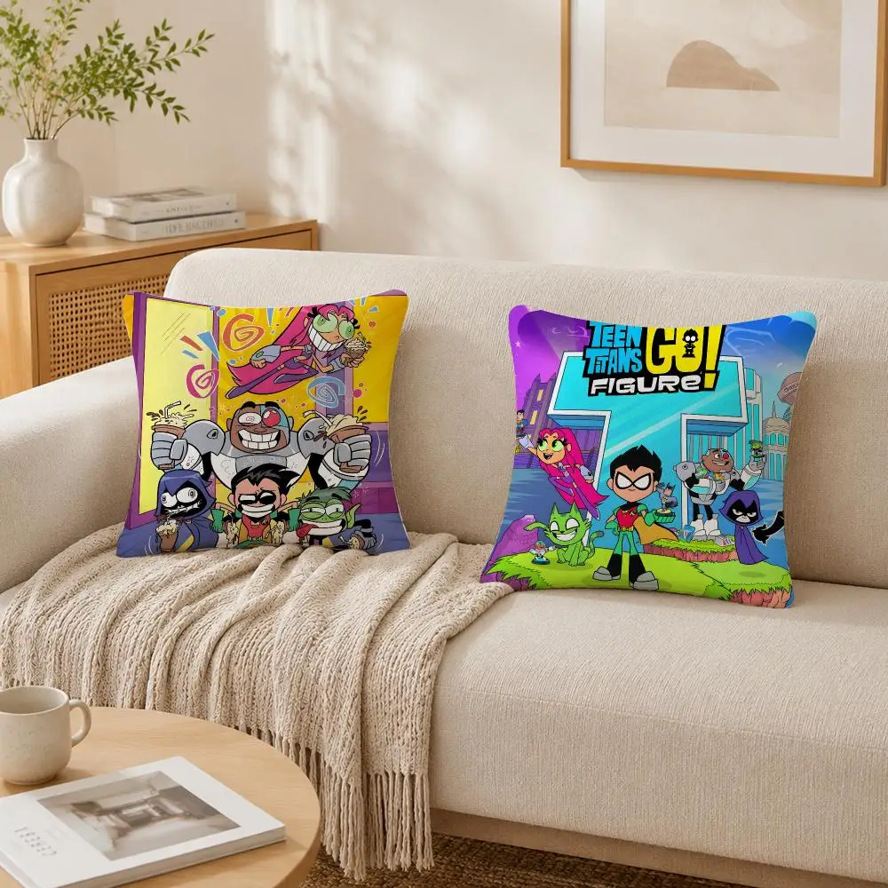 T-Teen T-Titans Go Cushion Cover Plush Decorative Pillow Case With Hidden Zipper Cutecore Room Decor For Home