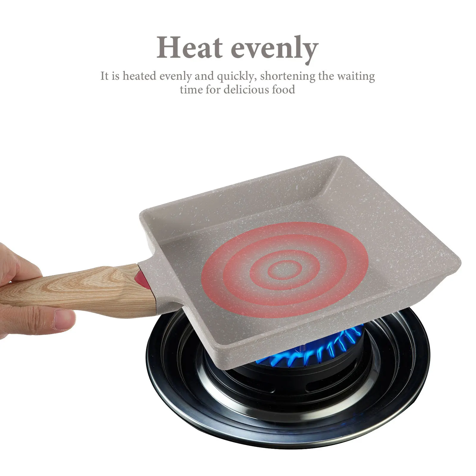 

1Set Nonstick Frying Pan Set Heavy Duty Convenient Kitchen Pan for Steak Egg Daily Cooking Fast Heating Comfort Grip Efficient