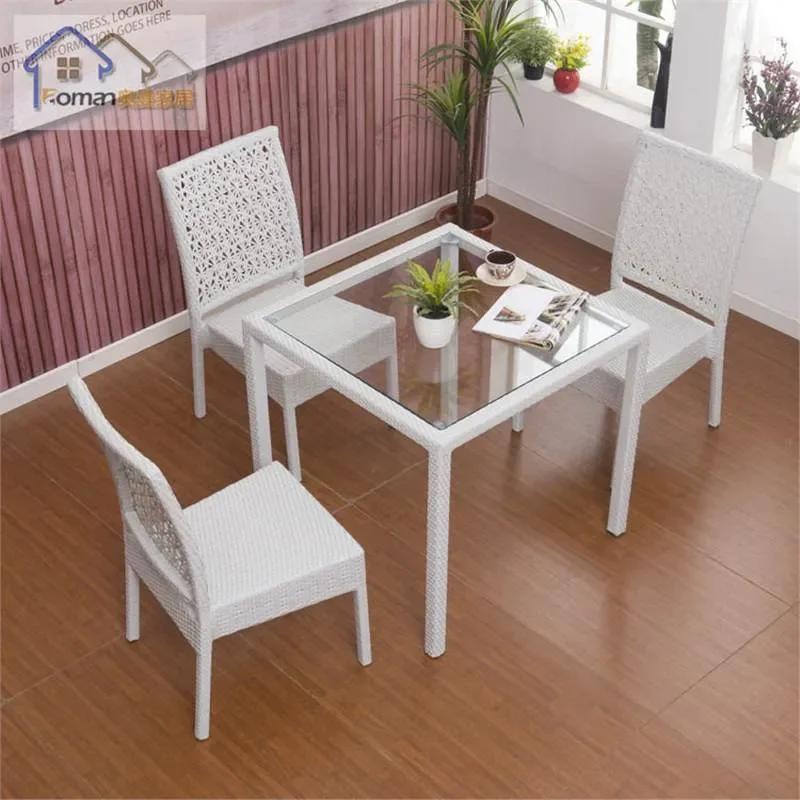 for Outdoor Rattan Tables and Chairs 5 Piece Set Garden Courtyard Leisure Room Balcony Tea Table and Chair Furniture