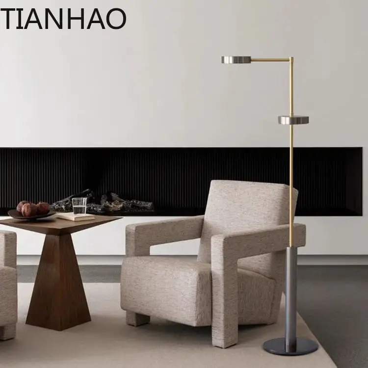Modern light luxury metal double-head floor lamp for living room and bedroom, Nordic designer, simple American style