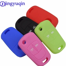 jingyuqin Silicone Folding Flid Car Key Cover Case Fob For Vauxhall Opel Corsa Astra Vectra Signum 2 Button Silicone Remote