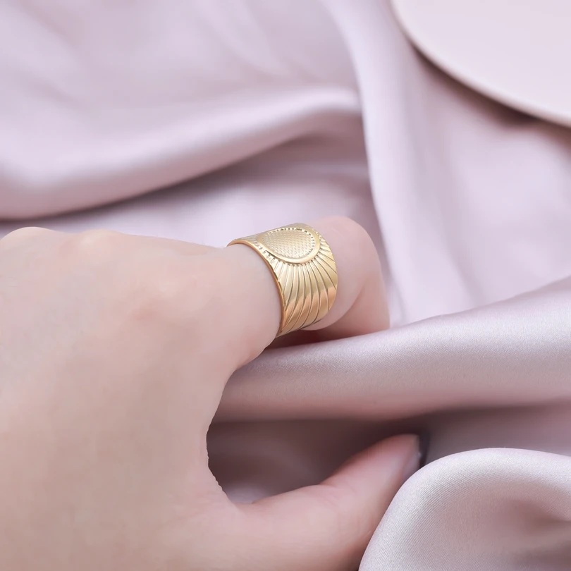 6 teile/los Vergoldet Edelstahl Basis Ringe Einstellungen DIY Blank Knuckle Ringe für Frauen Schmuck Charms Nie Verblassen Großhandel – Detail 1
