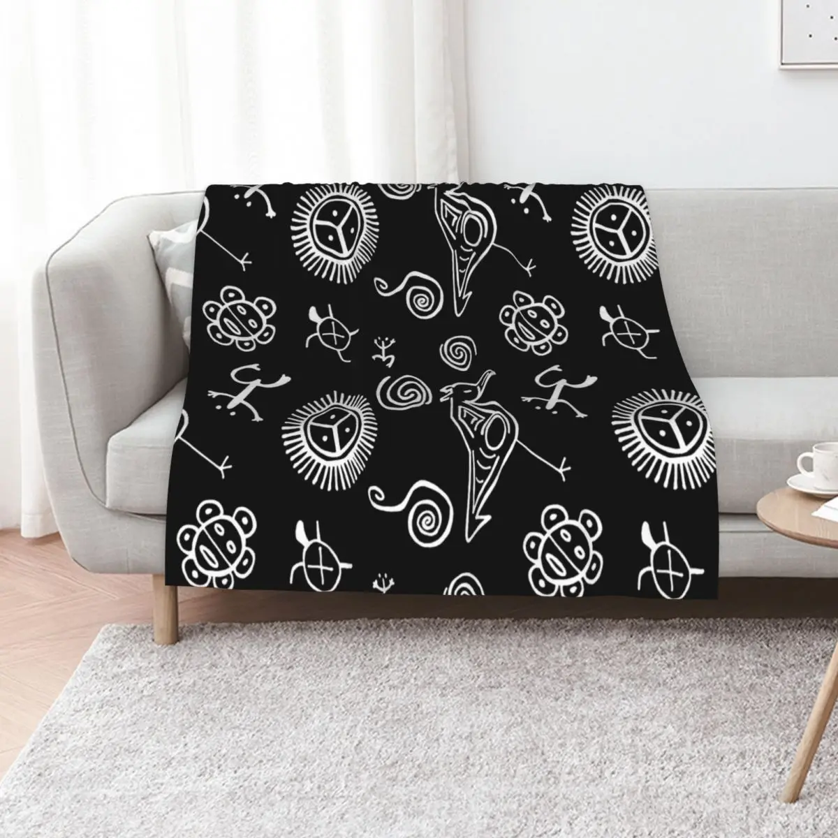 Taino Symbols | Black and White Taino Art Throw Blanket Polar Luxury St Sofa Quilt anime Baby Luxury Brand Blankets