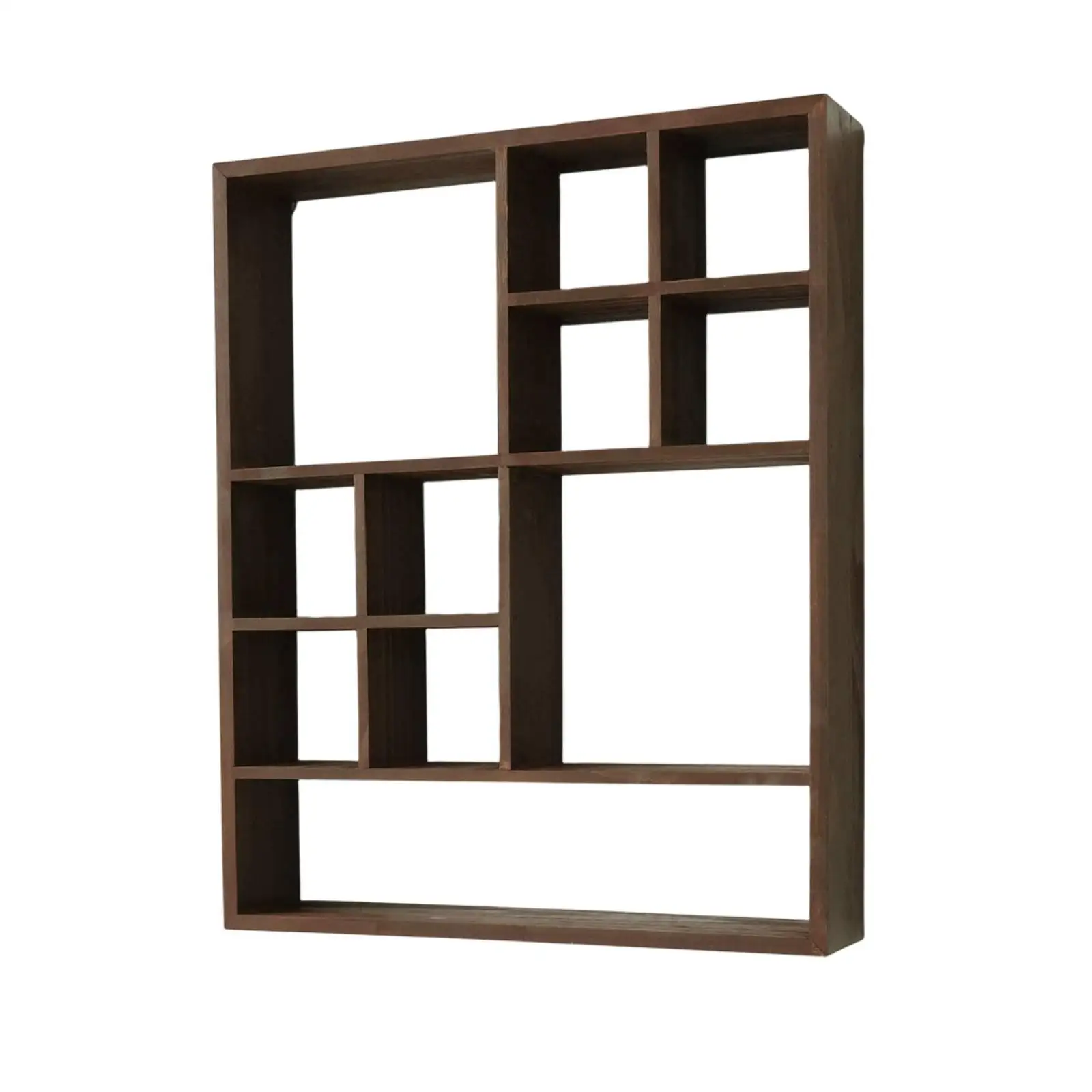Wall Shelf Storage Organizer Solid Wood Metal Bookcase for Bedroom Mini Bookshelf Decorative Display Rack for Home