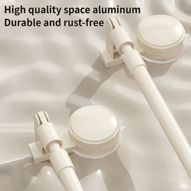 

Suction Cup Extendable Rod Bathroom Type Hook Clothes Drying Rack Laundry Room Bathroom Non-drill Telescopic Rod Kitchen Storage