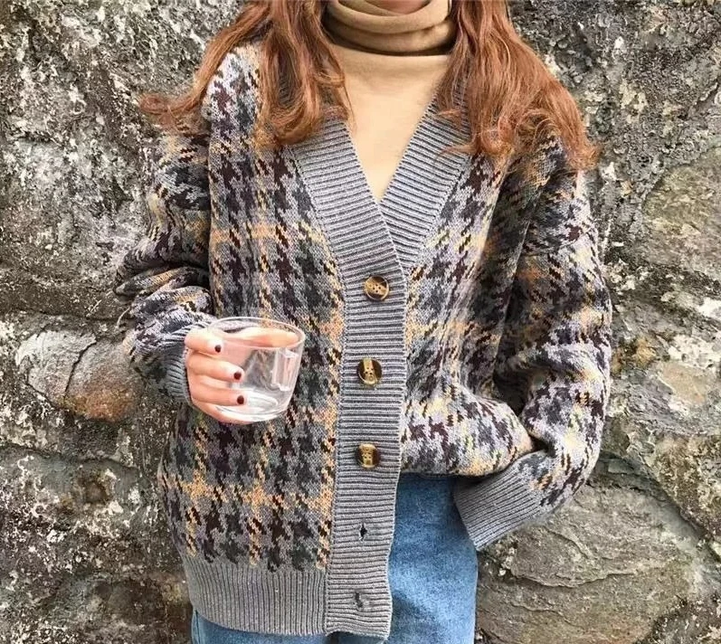 

Cardigan Sweater Women Knitted Coats Female Long Sleeve Casual Knit Jacket Cardigans Knitwear