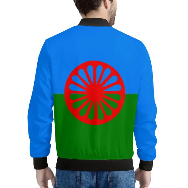 Rom Gypsy Youth Zipper Jacket Custom Made Name Number Logo Text Coats Flag Of The Romani People Print Photo Clothes