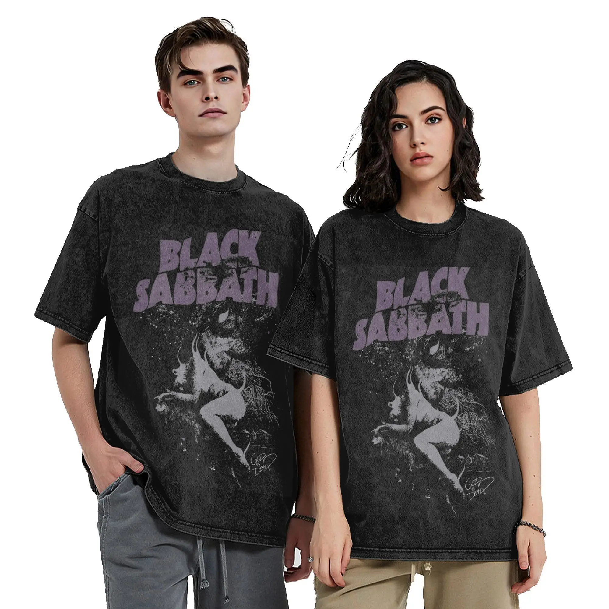 Black Sabbaths Rock Band Washed T Shirt Vintage Streetwear Men Women Heavy Metal Album Hiphop T-Shirts 100% Cotton