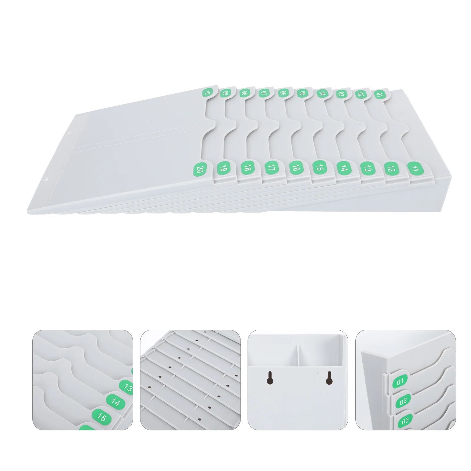 1 قطعة حامل بطاقات الحضور البلاستيك مرنة تخزين الرف متعدد جيب مكتب مصنع البطاقات البلاستيكية الحاويات #4