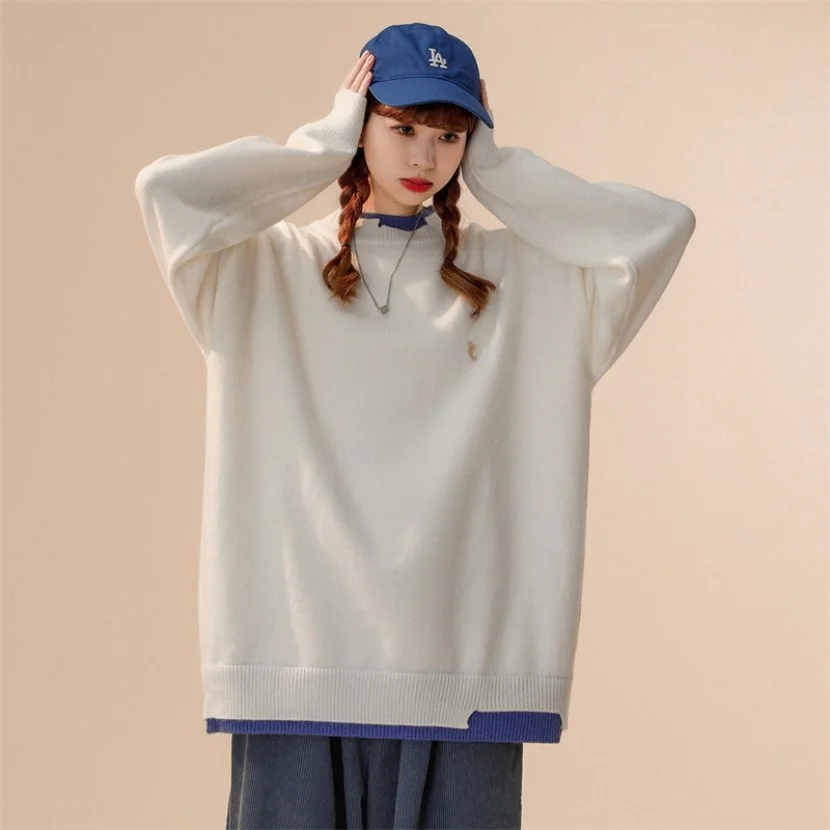 

Мужской вязаный свитер с круглым вырезом, теплый, повседневный, больших размеров, зимняя одежда, американский стиль, трикотаж