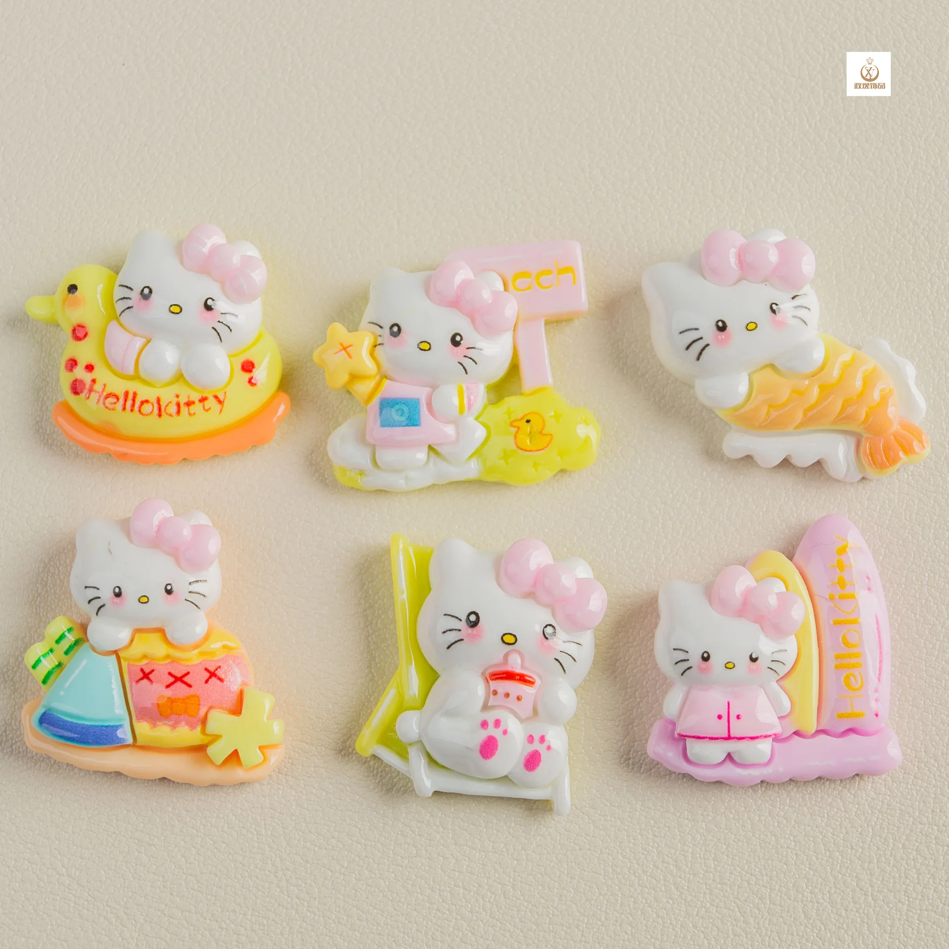

5Pcs Cute sanrio hello kitty Cartoon Resin Flatback Handmade Resin Accessories Crafts Materials Scrapbooking Embellishments