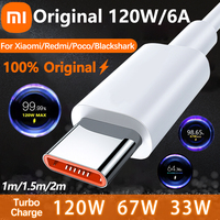 Original Xiaomi 6A 120W 67W Turbo Fast Charging Cable USB Type C Cabo For Mi 15 14T Ultra Redmi Note 14 13 Pro Plus K80 Poco F5