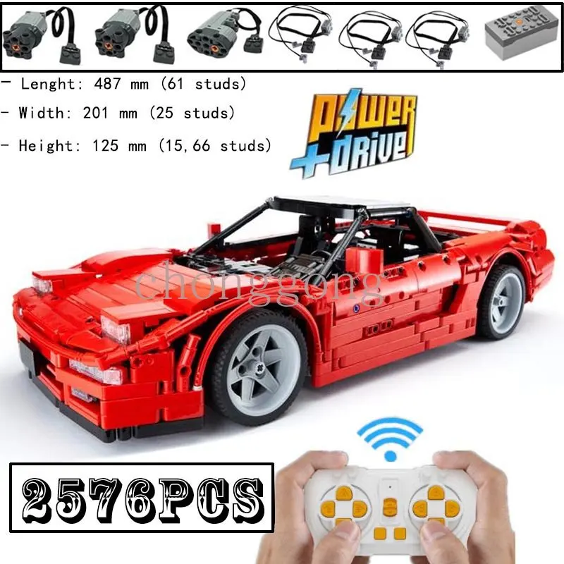 

New High-Tech NSX 1:9 RC Bodywork Sports Car MOC-50064 Motor Power Functions Building Blocks Bricks Toys Kid DIY Birthday Gifts