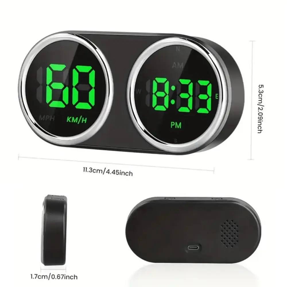 Velocímetro digital para carro, 7 cores, gps, relógio digital, plug & play, medidor de velocidade do veículo, compatibilidade versátil, universal