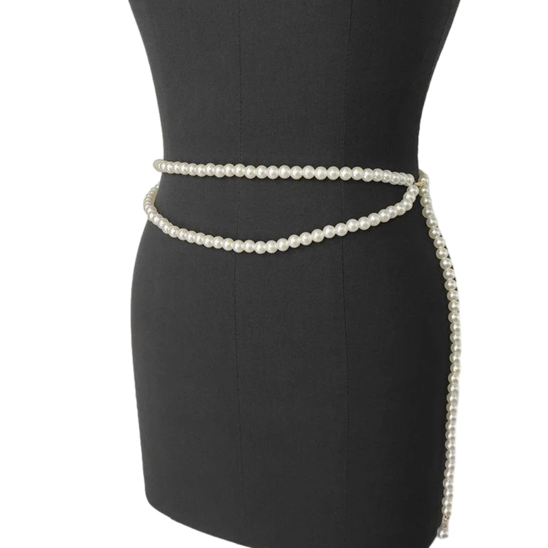 Elegant Pearls Belt Streetwear Body Chains Baroque Stage Shows for Women Girls Drop Shipping