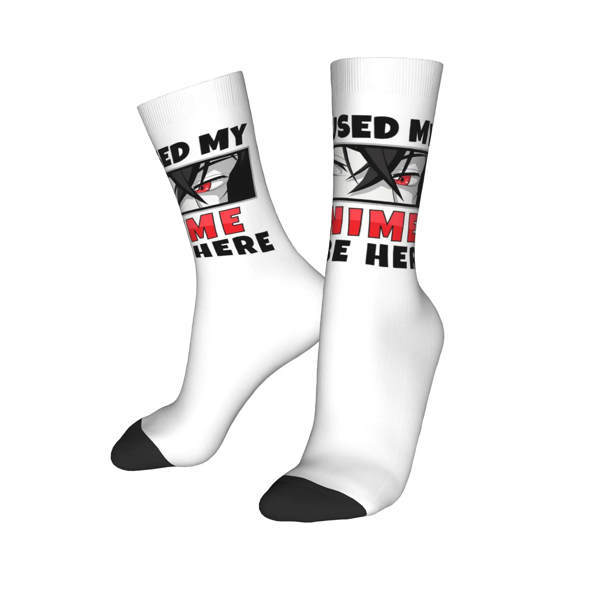 

Носки All Seasons Crew Stockings I Paused My Anime To Be Here, длинные носки в стиле Харадзюку, хип-хоп, аксессуары для мужчин и женщин, подарки