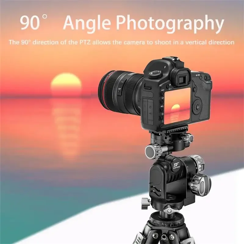 2026 Geared Head 3/8 Screw Holes Millimeter Adjustment Aluminum Alloy 3 Axis Pan Tilt Head With Quick Release Plate
