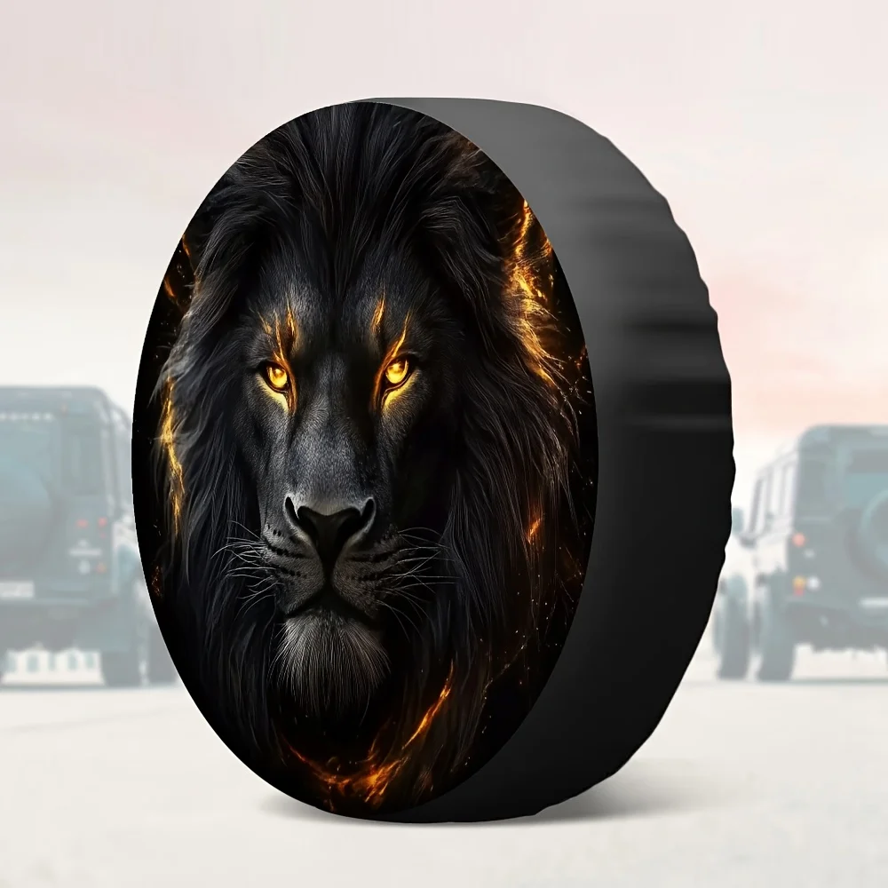 Domineering Lion Spare Tire Cover Polyester Universal for SUV Truck Outdoor Parking