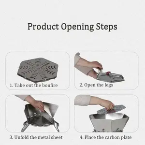 Smilodon-champing brazier, folding bonfire stove, laptop burner burner, bonfire oven, outdoor heater 8 Main Sales Fogao to Portatil Wood - №4