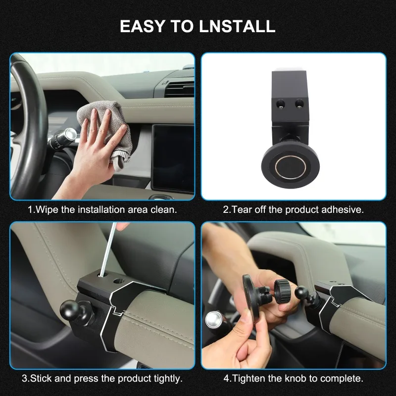 سبائك الألومنيوم النسخة المغناطيسية الجديدة ل 2020-2023 لاند روفر ديفندر حامل هاتف (نموذج G) اكسسوارات السيارات #4