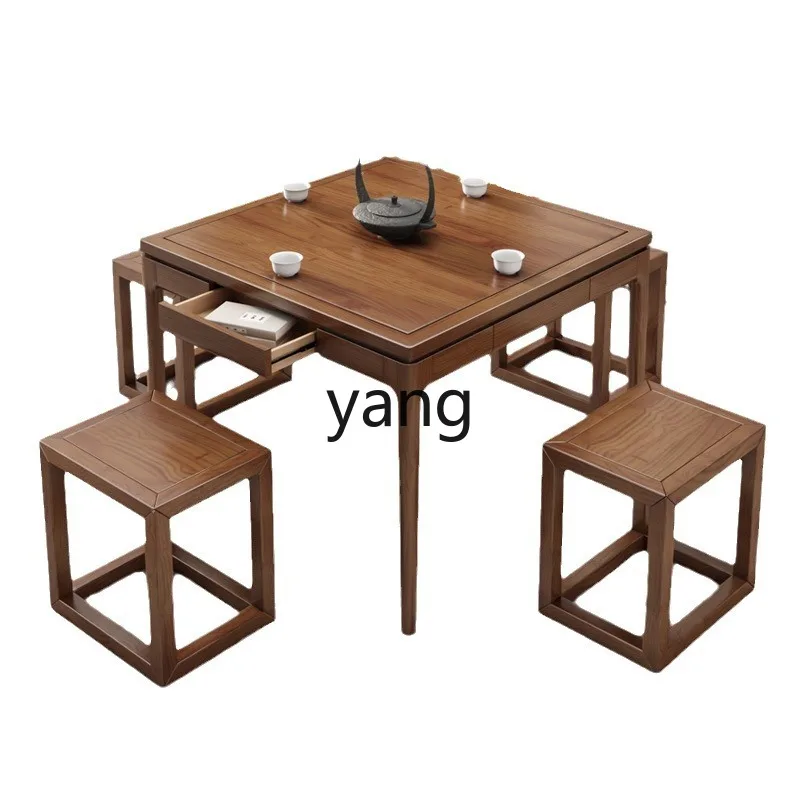 LMM solid wood square table new Chinese square dining table and chair combination square tea table