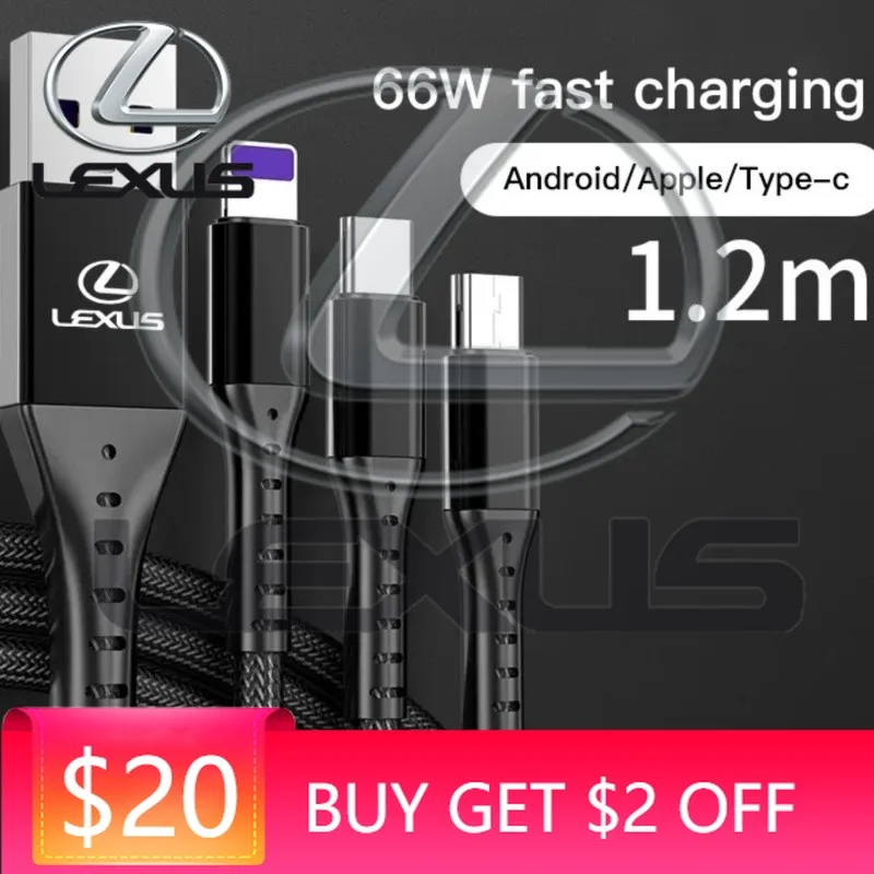 

Emblems Car Three-in-One Fast Charge Line Auto Accessories For Lexus CT ES GS NX IS250 CT200h IS300h ES300h ERX400h NX300h