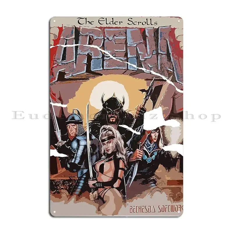 Arena Scrolls Rpg Fantasy Retro Vintage Gamer Gaming Elder Imperial Metal Sign Iron Designing Living Room Cave Tin Sign Poster